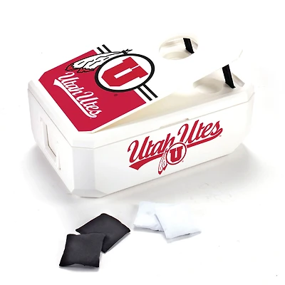 White Utah Utes 40-Can Cornhole Cooler
