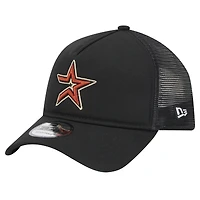 Men's New Era Black Houston Astros 9FORTY A-Frame Trucker Adjustable Hat