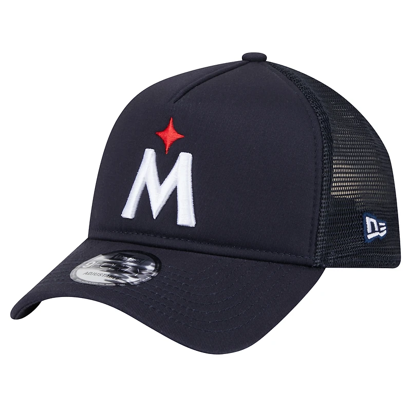 Men's New Era Navy Minnesota Twins 9FORTY A-Frame Trucker Adjustable Hat