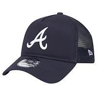 Men's New Era Navy Atlanta Braves 9FORTY A-Frame Trucker Adjustable Hat
