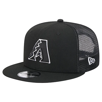 Men's New Era Black Arizona Diamondbacks Trucker 9FIFTY Snapback Hat