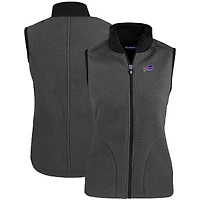 Women's Cutter & Buck Gray Buffalo Bills Primary Mark Cascade Eco Sherpa Fleece Vest