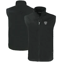 Men's Cutter & Buck Black Las Vegas Raiders Primary Mark Big & Tall Charter Eco Full-Zip Vest