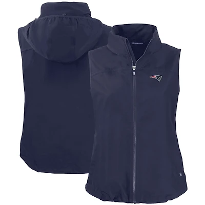 Women's Cutter & Buck Navy New England Patriots Primary Mark Charter Eco Full-Zip Vest