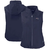 Women's Cutter & Buck Navy New England Patriots Primary Mark Charter Eco Full-Zip Vest