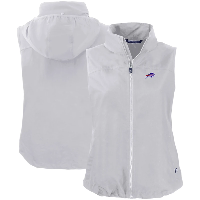 Women's Cutter & Buck Gray Buffalo Bills Primary Mark Charter Eco Full-Zip Vest