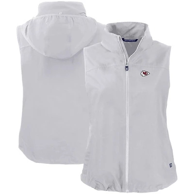 Women's Cutter & Buck Gray Kansas City Chiefs Primary Mark Charter Eco Full-Zip Vest