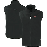Men's Cutter & Buck Black San Francisco 49ers Primary Mark Eco Recycled Full-Zip Vest