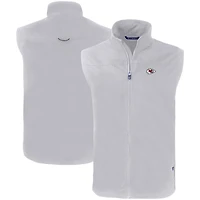Men's Cutter & Buck Gray Kansas City Chiefs Primary Mark Eco Recycled Full-Zip Vest