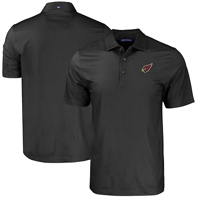 Men's Cutter & Buck Black Arizona Cardinals  Big & Tall Pike Eco Tonal Geo Print Stretch Recycled Polo