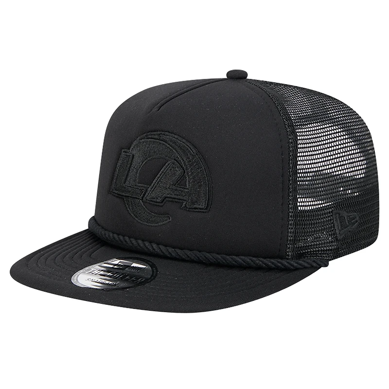 Men's New Era Black Los Angeles Rams Active Tone Golfer Snapback Hat