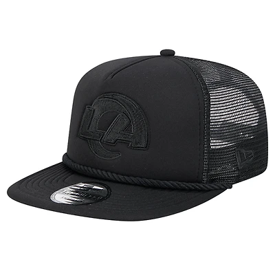Men's New Era Black Los Angeles Rams Active Tone Golfer Snapback Hat