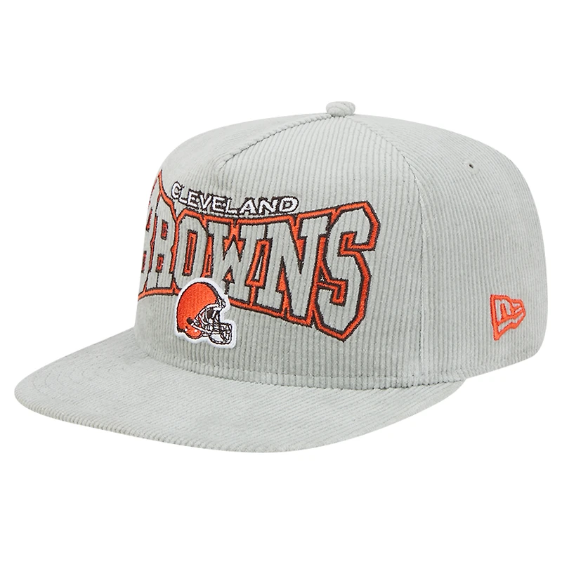 Men's New Era  Gray Cleveland Browns Corduroy Golfer Adjustable Hat