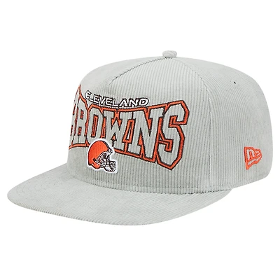 Men's New Era  Gray Cleveland Browns Corduroy Golfer Adjustable Hat