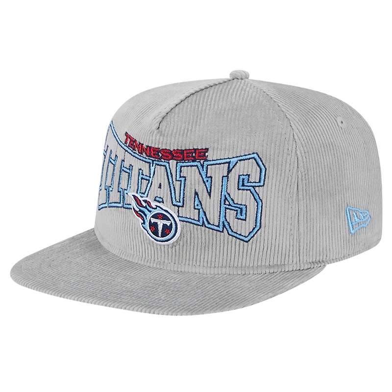 Men's New Era  Gray Tennessee Titans Corduroy Golfer Adjustable Hat