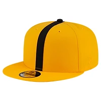 Men's New Era Gold Pittsburgh Steelers Throwback Helmet 9FIFTY Snapback Hat