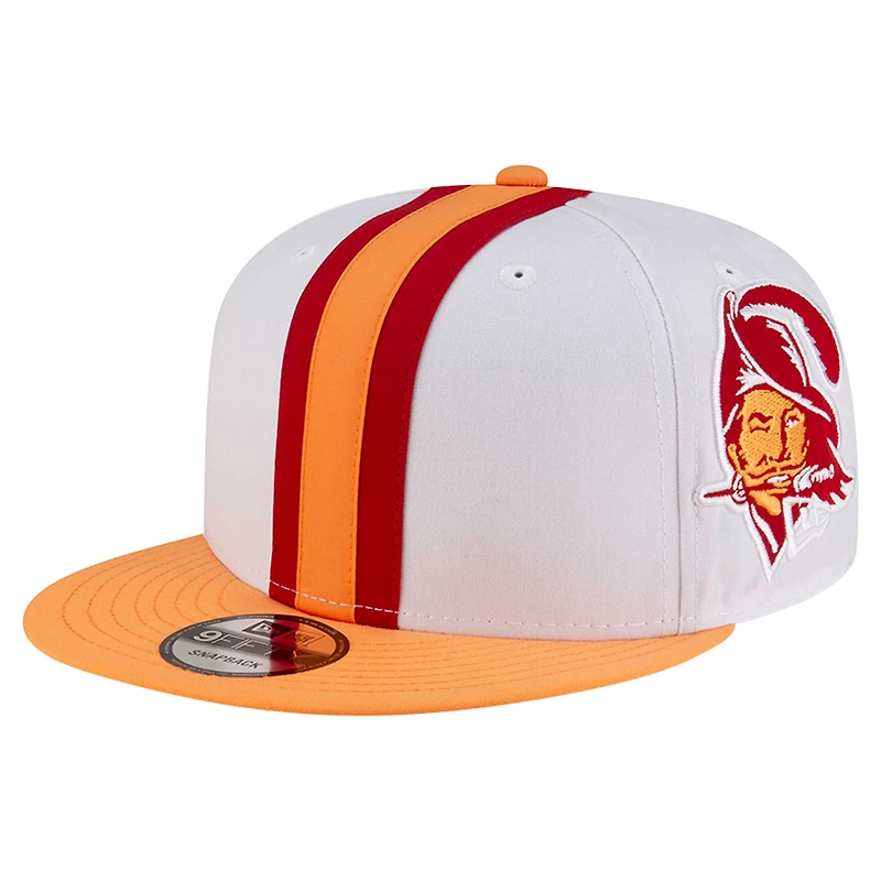 Men's New Era White Tampa Bay Buccaneers Throwback Helmet 9FIFTY Snapback Hat