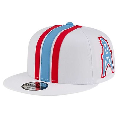Men's New Era White Tennessee Titans Oilers Throwback Helmet 9FIFTY Snapback Hat