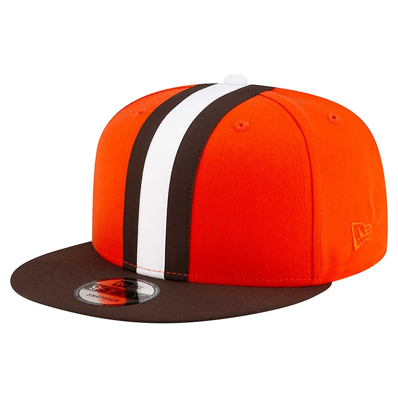 Men's New Era Orange Cleveland Browns  Helmet 9FIFTY Snapback Hat