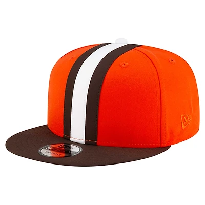 Men's New Era Orange Cleveland Browns  Helmet 9FIFTY Snapback Hat
