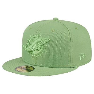 Men's New Era Green Miami Dolphins Color Pack 59FIFTY Fitted Hat