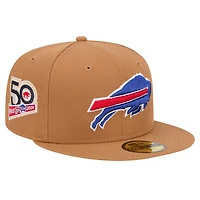Men's New Era Tan Buffalo Bills Color Pack 59FIFTY Fitted Hat with Side Patch