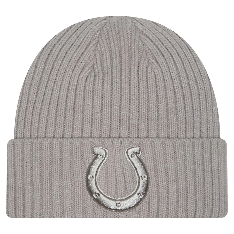 Men's New Era Gray Indianapolis Colts Color Pack Cuffed Knit Hat