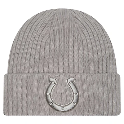 Men's New Era Gray Indianapolis Colts Color Pack Cuffed Knit Hat
