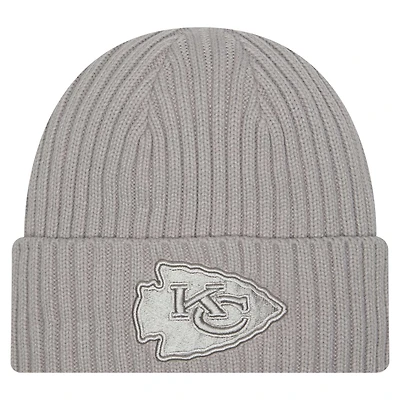 Men's New Era Gray Kansas City Chiefs Color Pack Cuffed Knit Hat