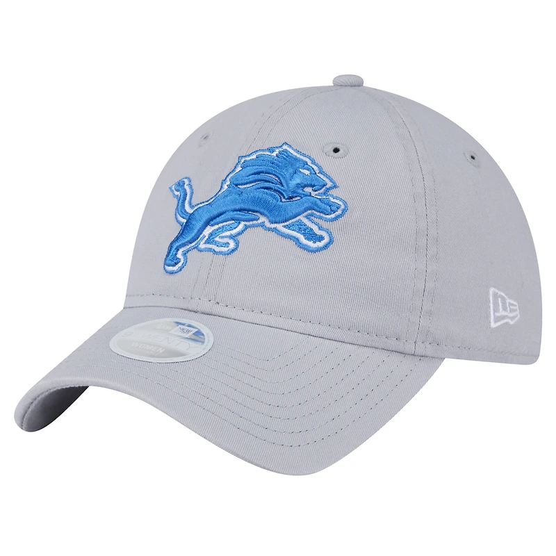 Women's New Era Silver Detroit Lions Main Core Classic 2.0 9TWENTY Adjustable Hat