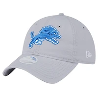 Women's New Era  Silver Detroit Lions  Main Core Classic 2.0 9TWENTY Adjustable Hat