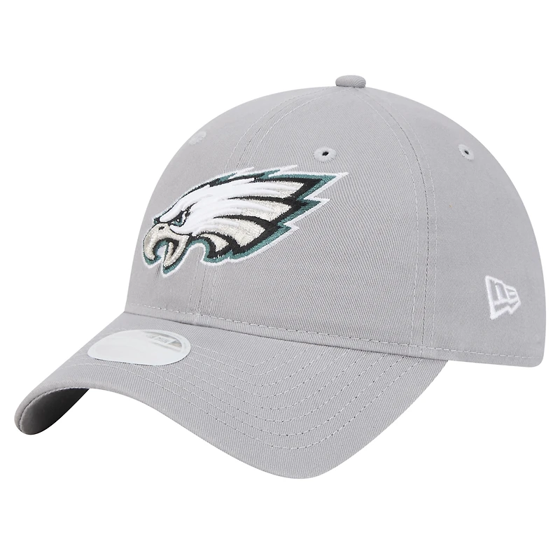 Women's New Era Gray Philadelphia Eagles Main 9TWENTY Adjustable Hat