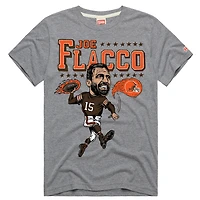 Men's Homage Joe Flacco Gray Cleveland Browns Caricature Player Tri-Blend T-Shirt