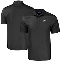 Men's Cutter & Buck Black Philadelphia Eagles  Pike Eco Tonal Geo Print Stretch Recycled Polo