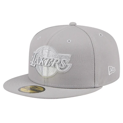 Men's New Era Gray Los Angeles Lakers Color Pack 59FIFTY Fitted Hat