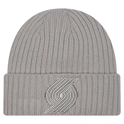 Men's New Era Gray Portland Trail Blazers Color Pack Cuffed Knit Hat