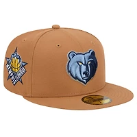 Men's New Era Tan Memphis Grizzlies Color Pack 59FIFTY Fitted Hat