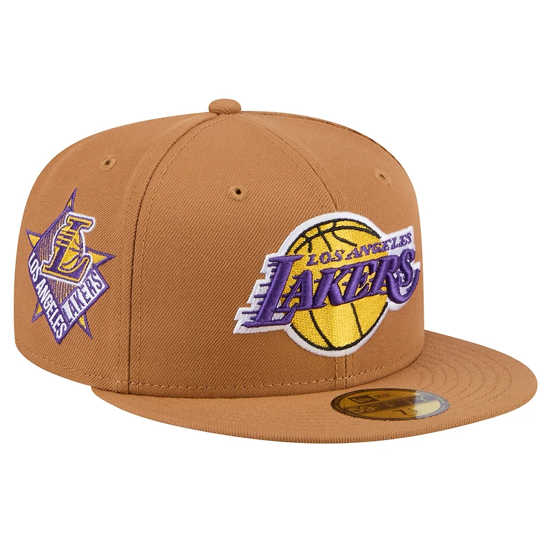 Men's New Era Tan Los Angeles Lakers Color Pack 59FIFTY Fitted Hat