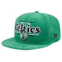 Men's New Era Kelly Green Boston Celtics Throwback Display Corduroy 9FIFTY Snapback Hat