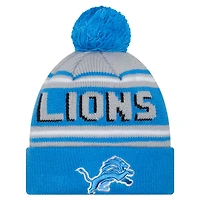 Men's New Era  Blue Detroit Lions  Main Cuffed Knit Hat with Pom