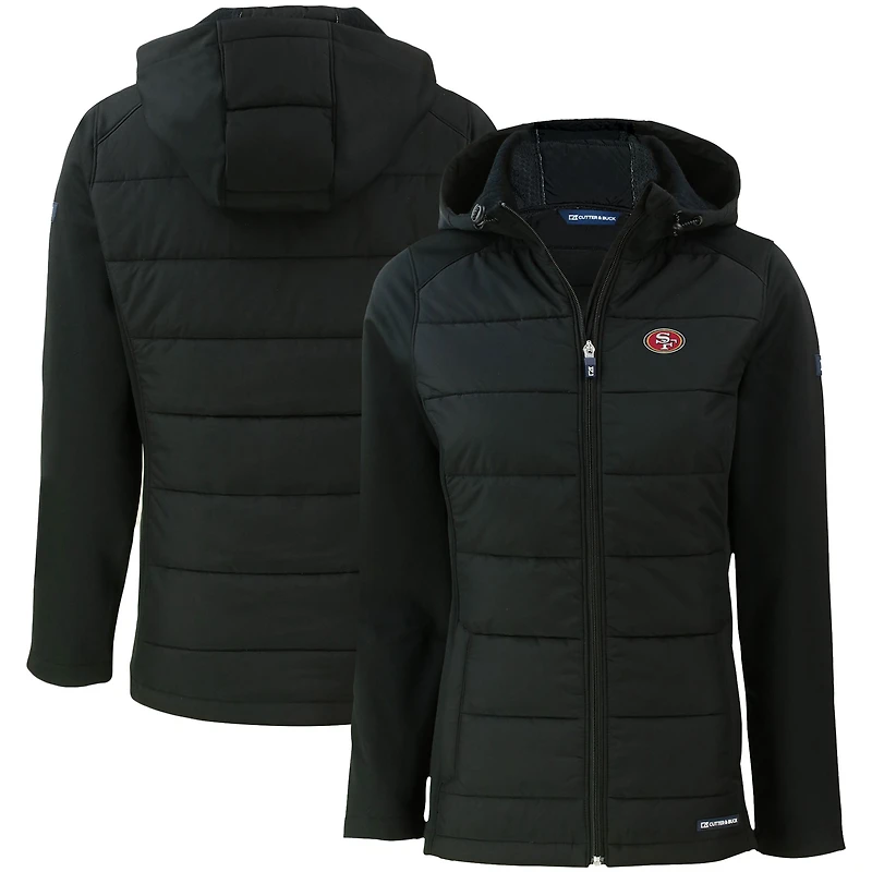Women's Cutter & Buck San Francisco 49ers Evoke PrimaLoft Hybrid Eco Softshell Recycled Full-Zip Hooded Jacket