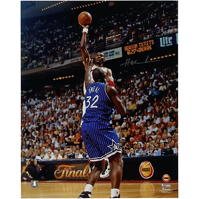 Hakeem Olajuwon Houston Rockets Autographed 16" x 20" Jump Shot Over Shaquille O'Neal Photograph