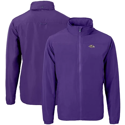 Men's Cutter & Buck Purple Baltimore Ravens  Charter Eco Recycled Full-Zip Jacket