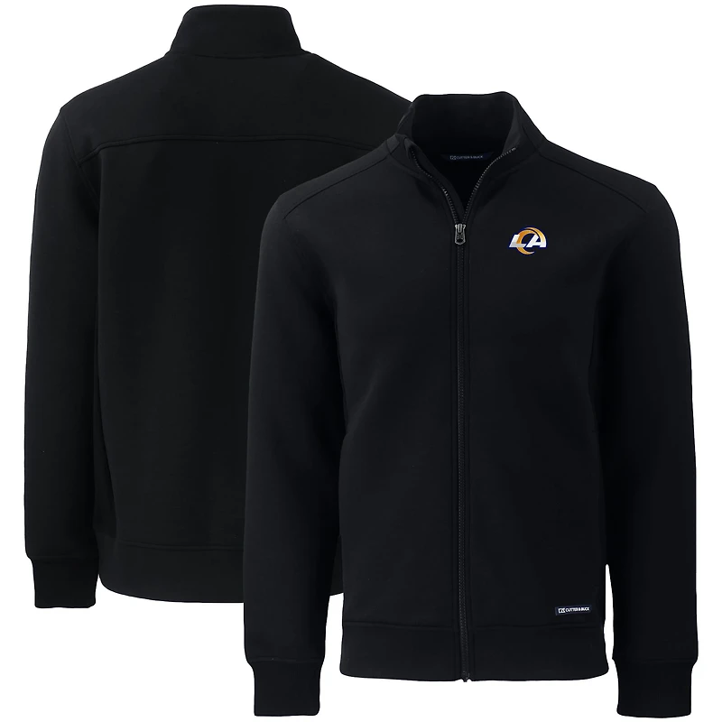 Men's Cutter & Buck Black Los Angeles Rams  Roam Eco Recycled Full-Zip Jacket