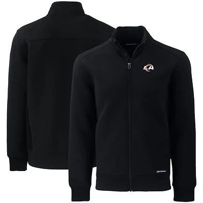 Men's Cutter & Buck Black Los Angeles Rams  Roam Eco Recycled Full-Zip Jacket