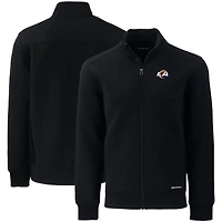 Men's Cutter & Buck Black Los Angeles Rams  Roam Eco Recycled Full-Zip Jacket