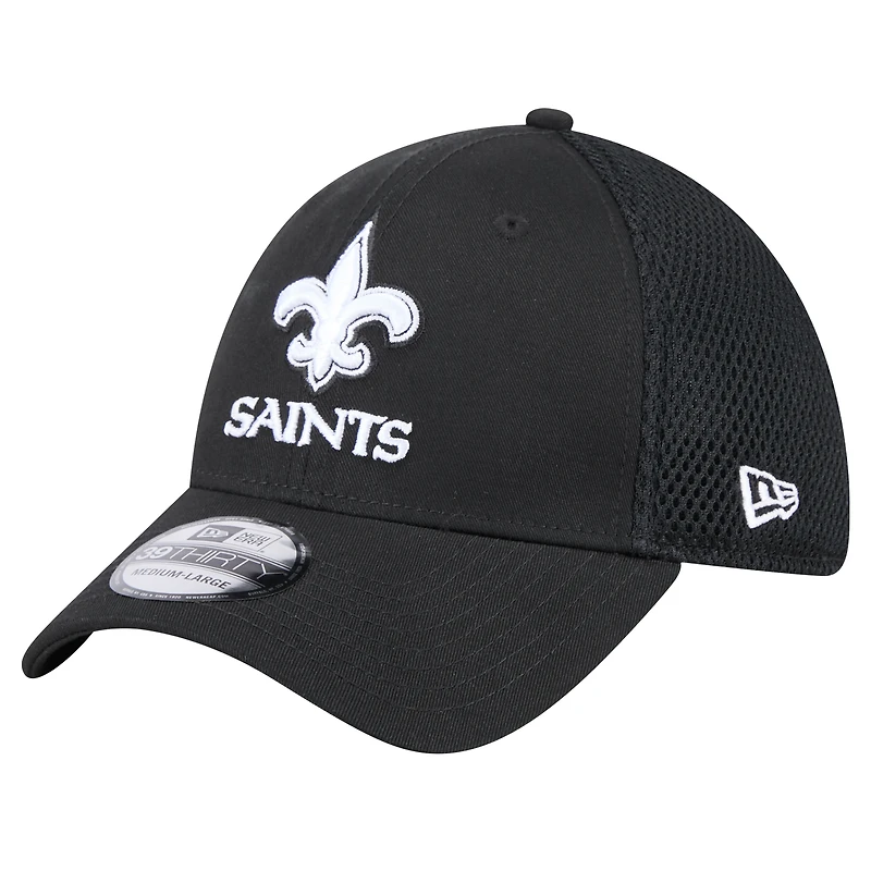 Men's New Era Black New Orleans Saints Main Neo 39THIRTY Flex Hat