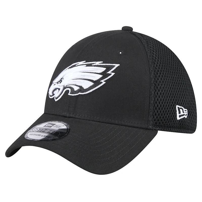Men's New Era Black Philadelphia Eagles Main Neo 39THIRTY Flex Hat
