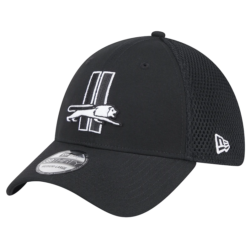 Men's New Era Black Detroit Lions Main Neo 39THIRTY Flex Hat