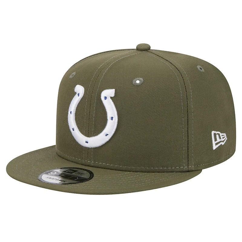 Men's New Era Olive Indianapolis Colts Main 9FIFTY Snapback Hat